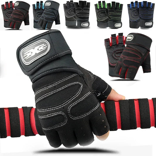 Gym Gloves Fitness Weight Lifting Wristband Gloves for Men Women Body Building Training Sports Exercise Cycling Glove Shockproof